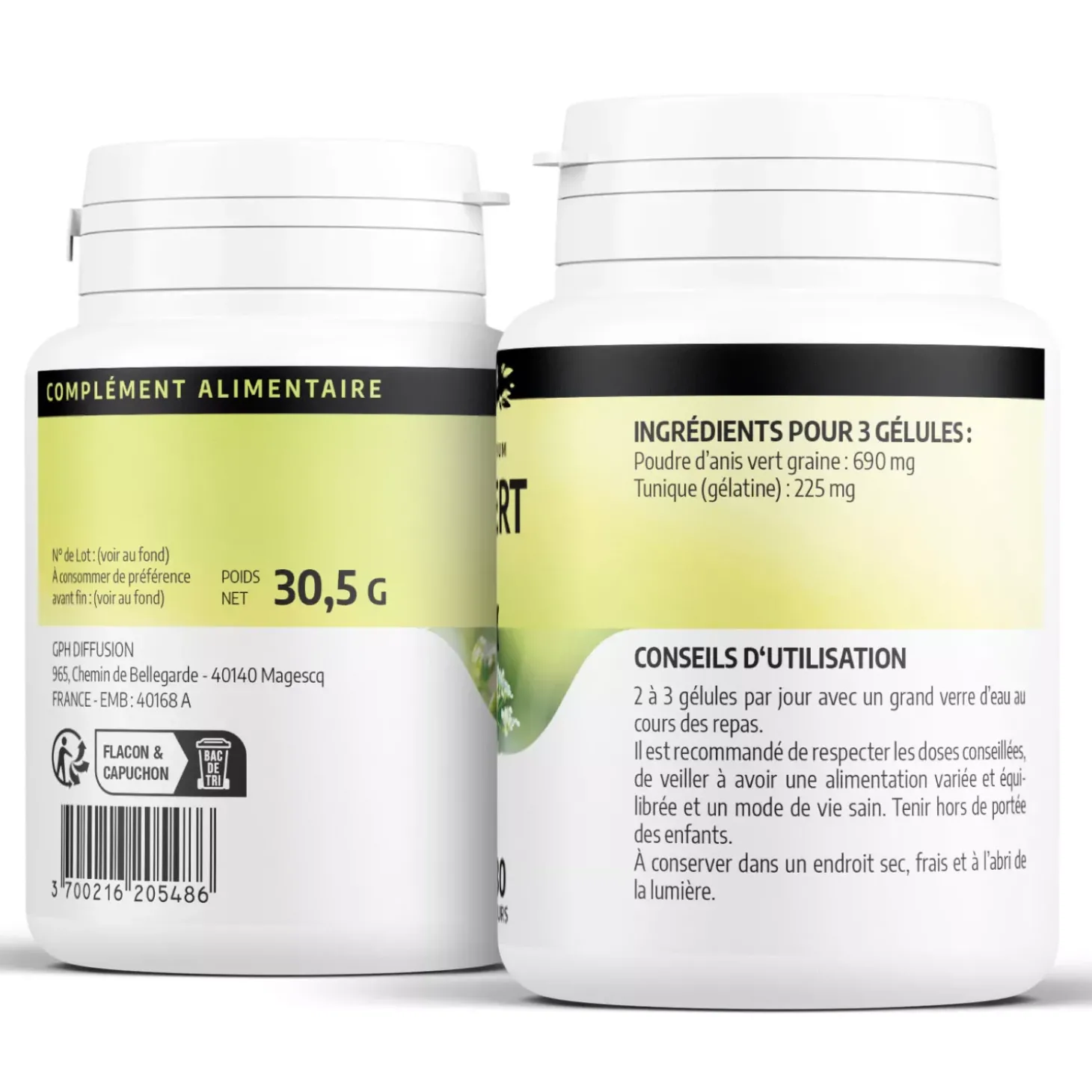 Anis Vert – Pimpinella anisum – 100 gélules de 230 mg
