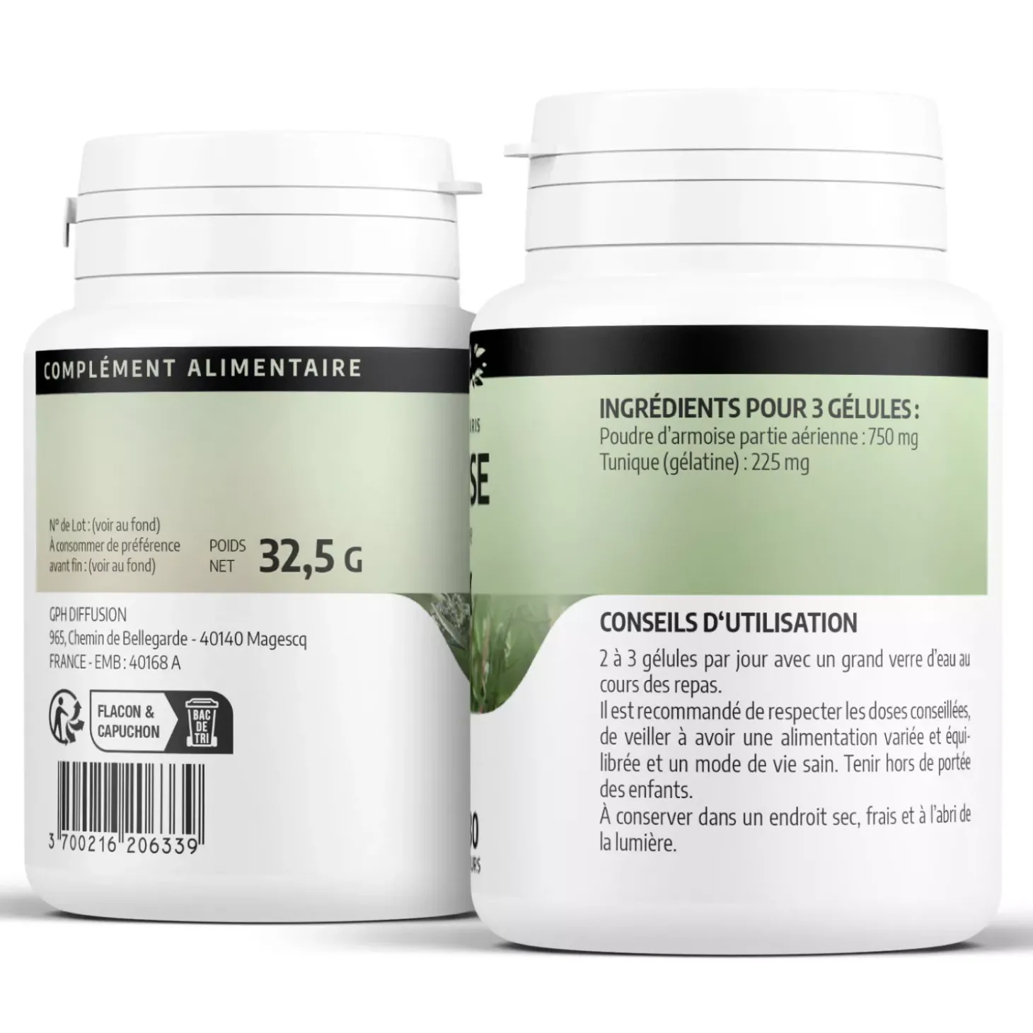 Armoise – Artemisia vulgaris – 100 Gélules de 250 mg
