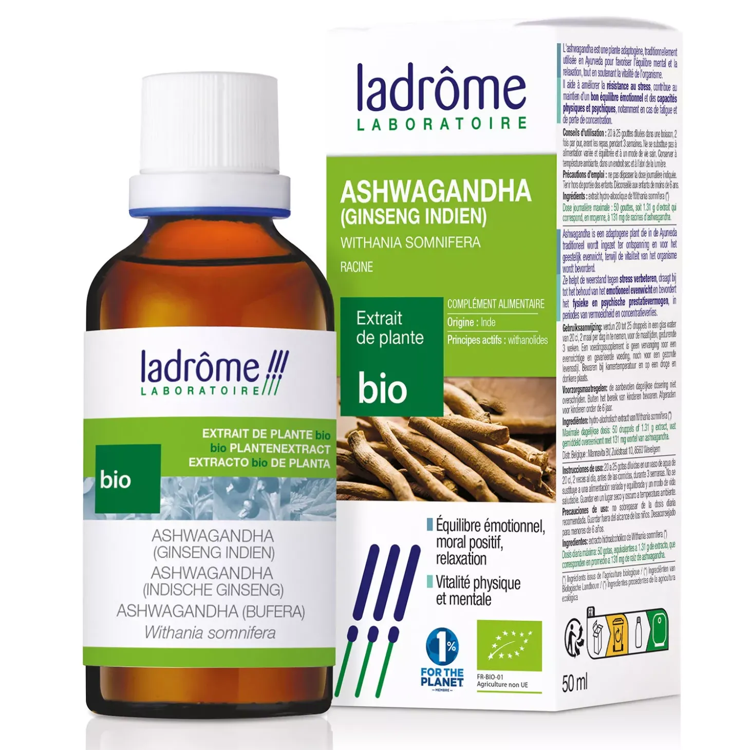 Ashwagandha bio (Ginseng Indien) – Withania Somnifera – Extrait hydroalcoolique concentré