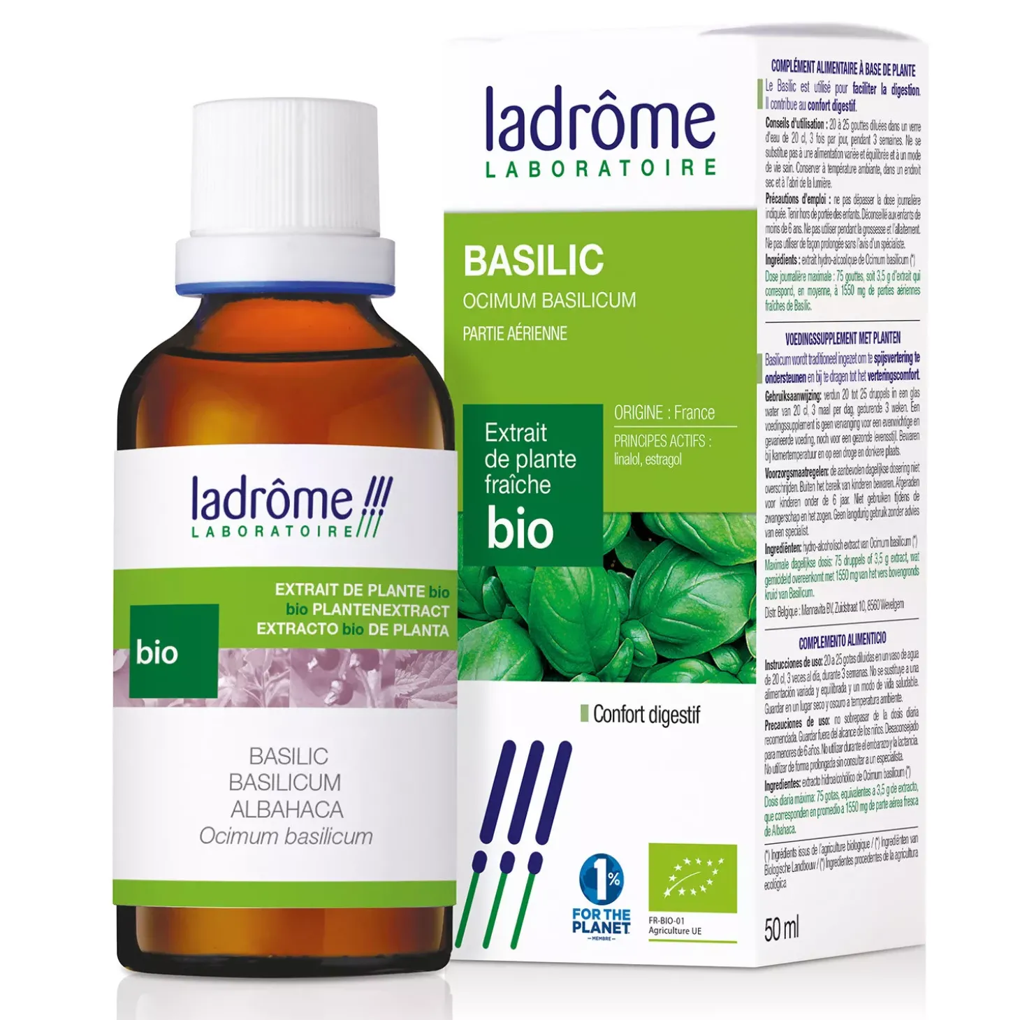 Basilic bio – Ocimum Basilicum – Extrait hydroalcoolique concentré