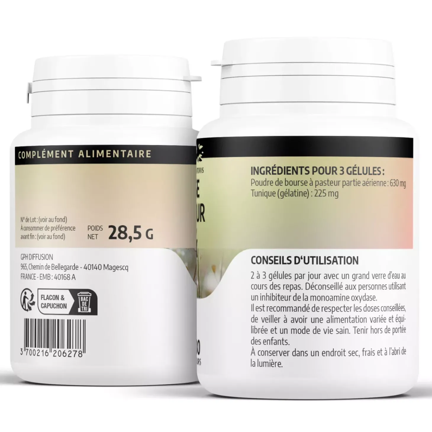 Bourse-à-Pasteur – Capsella bursa-pastoris – 100 gélules de 210 mg