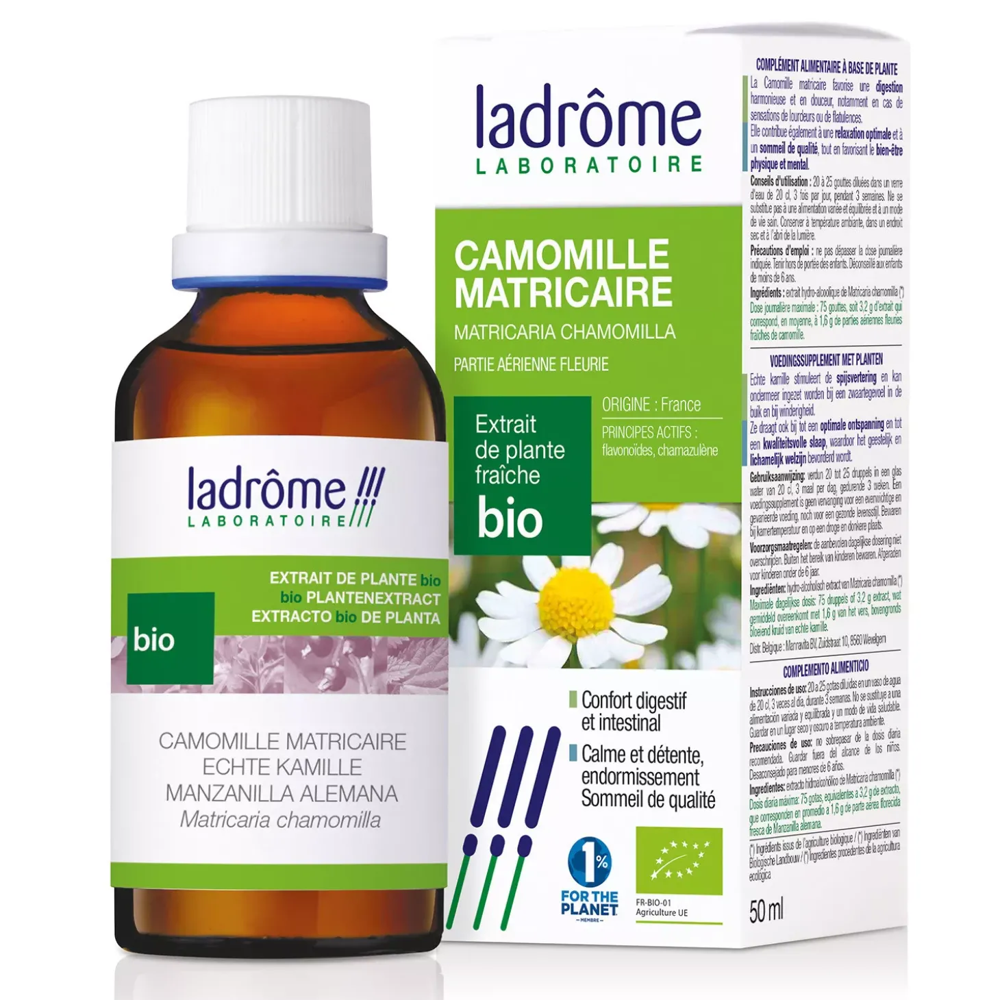 Camomille Matricaire bio – Matricaria Chamomilla – Extrait hydroalcoolique concentré