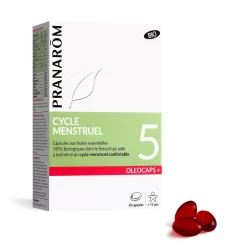 Capsules Cycle menstruel bio Oléocaps – Aux huiles essentielles – 30 capsules