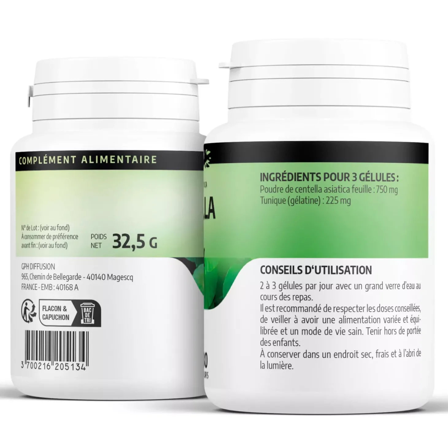 Centella asiatica (Hydrocotyle) – Centella asiatica– 100 gélules de 250 mg