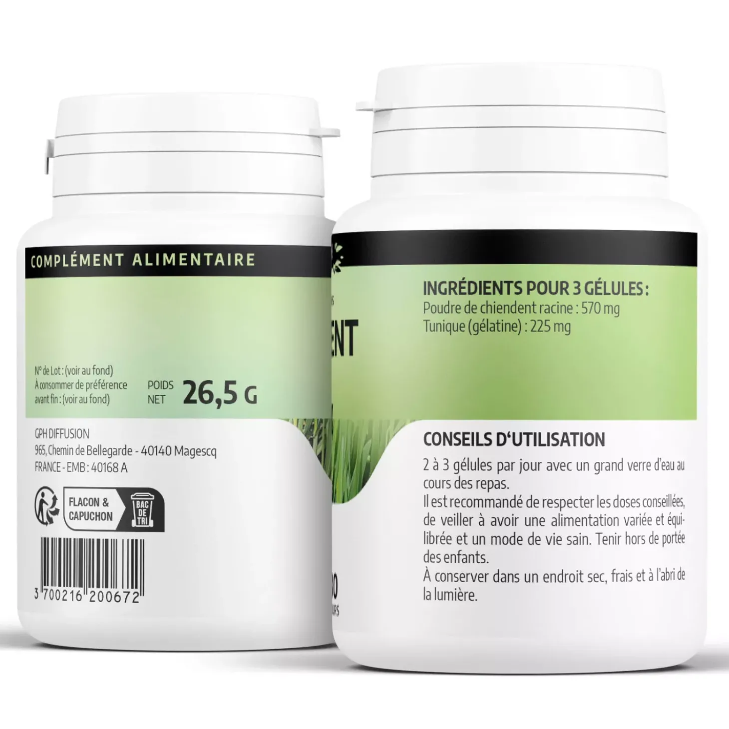 Chiendent – Elymus repens – 100 gélules de 190 mg