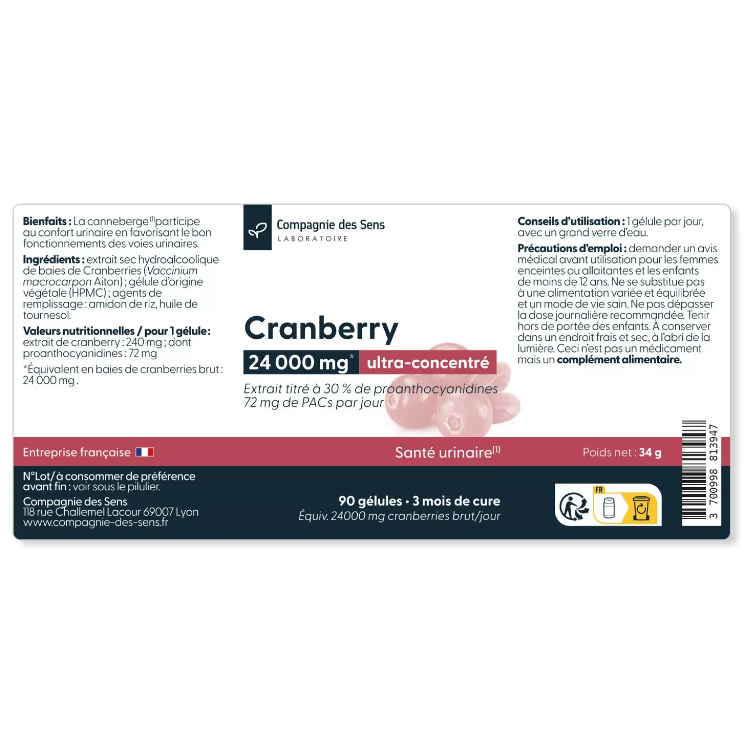 Cranberry concentrée