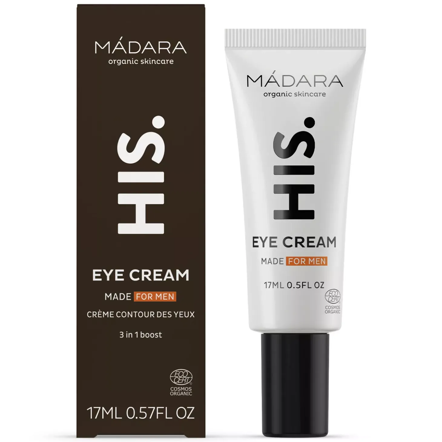 Crème Contour des Yeux 3-en-1 – Cernes, rides/ridules & poches – Soin Homme – Mádara
