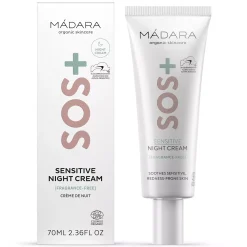 Crème de nuit pour peaux sensibles – Sans parfum – Gamme sos+ – Mádara