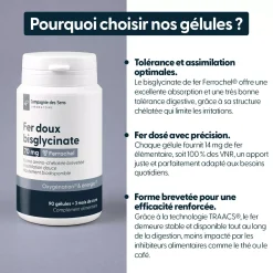 Fer bisglycinate breveté Ferrochel 70 mg