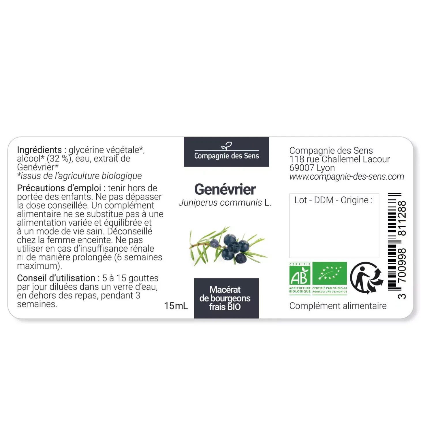 Genévrier bio (Juniperus Communis) – Macérat concentré de bourgeons frais