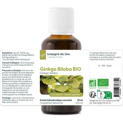 Ginkgo Biloba bio (Ginkgo Biloba) – Extrait hydroalcoolique concentré