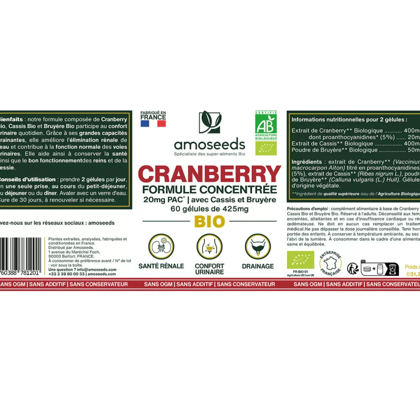 Gélules de Cranberry bio