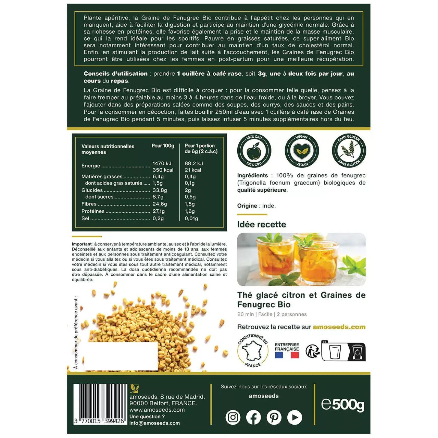 Graines de Fenugrec bio