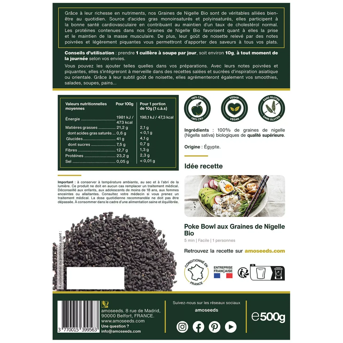 Graines de Nigelle bio