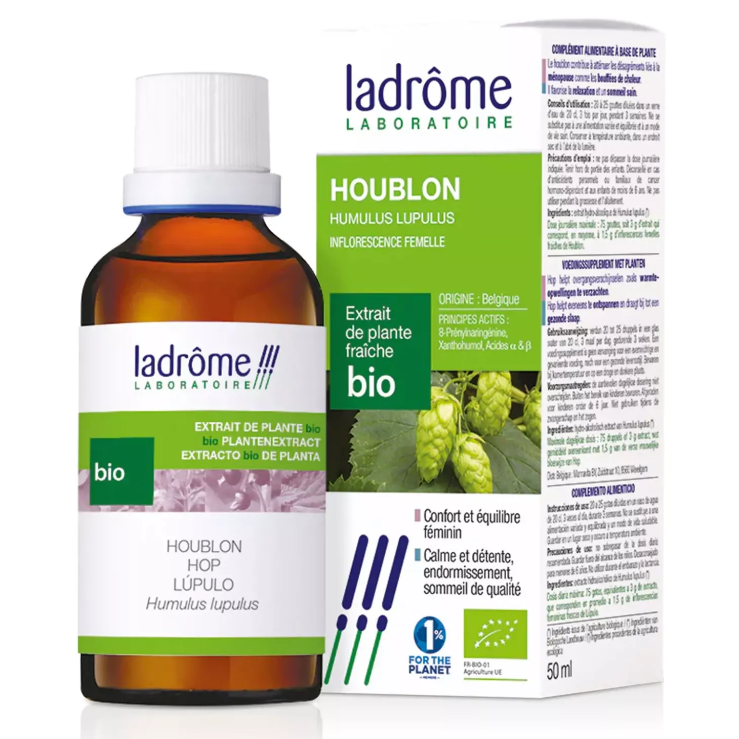 Houblon bio – Humulus Lupulus – Extrait hydroalcoolique concentré