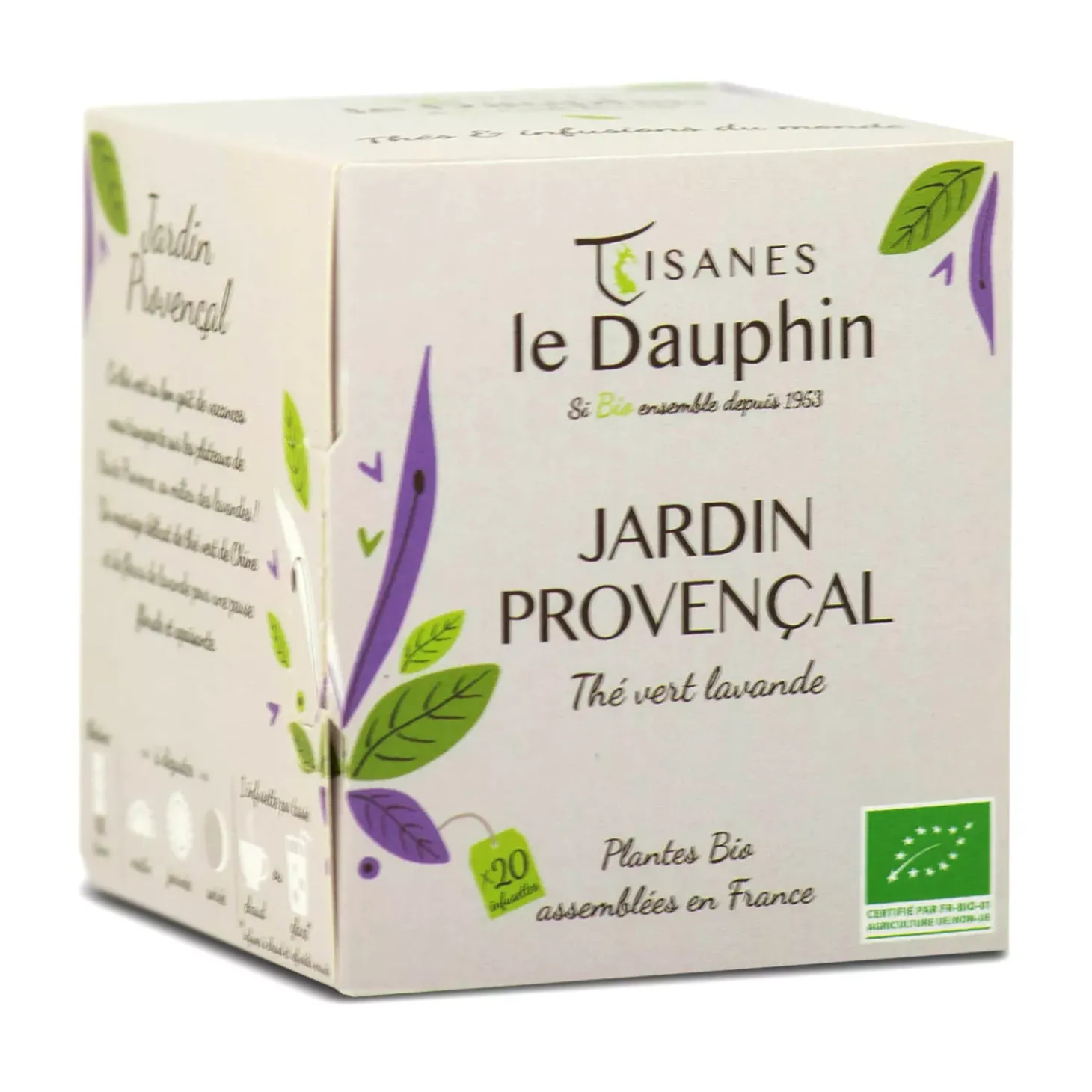 Jardin Provençal Thé Vert Lavande bio en sachets