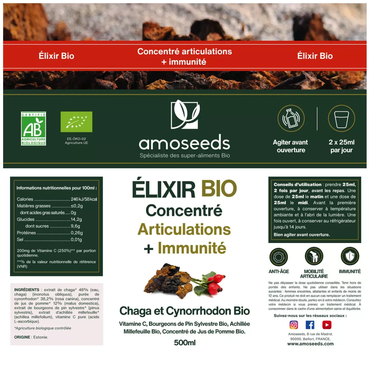 Élixir Concentré bio Articulations & Immunité