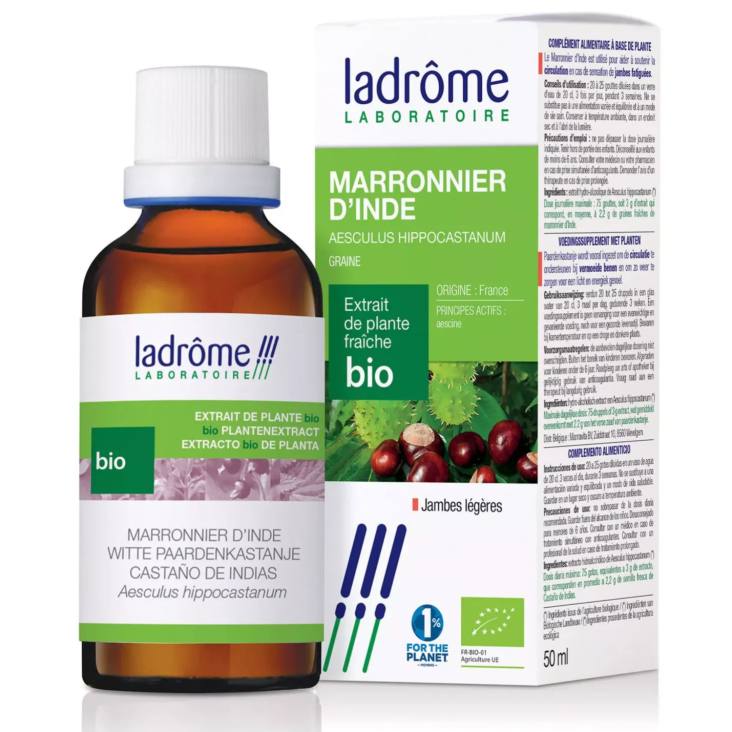 Marronnier d’Inde bio – Aesculus Hippocastanum – Extrait hydroalcoolique concentré