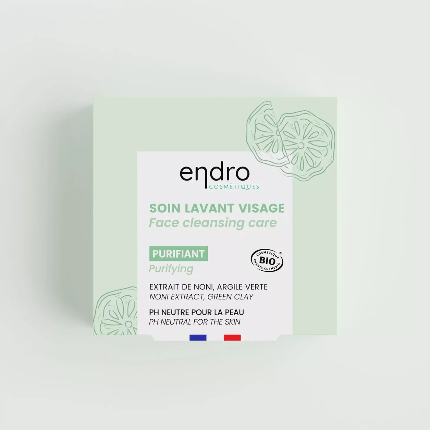 Pain dermatologique lavant purifiant Visage bio – pH neutre – Endro