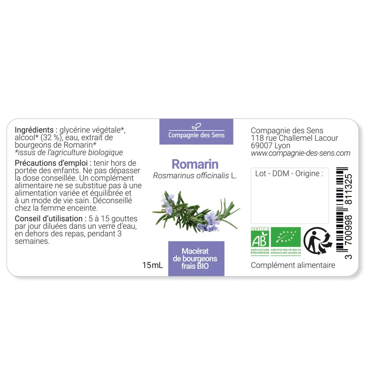 Romarin bio (Rosmarinus Officinalis) – Macérat concentré de bourgeons frais