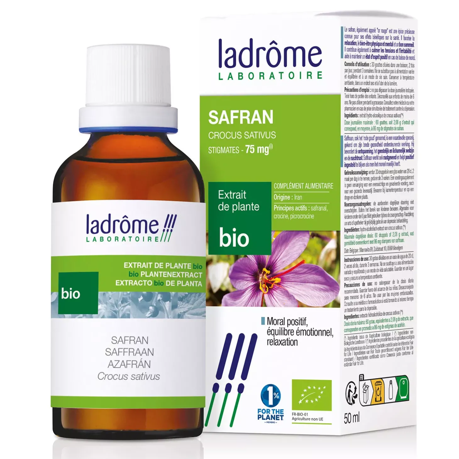 Safran bio (Or Rouge) – Crocus Sativus – Extrait hydroalcoolique concentré