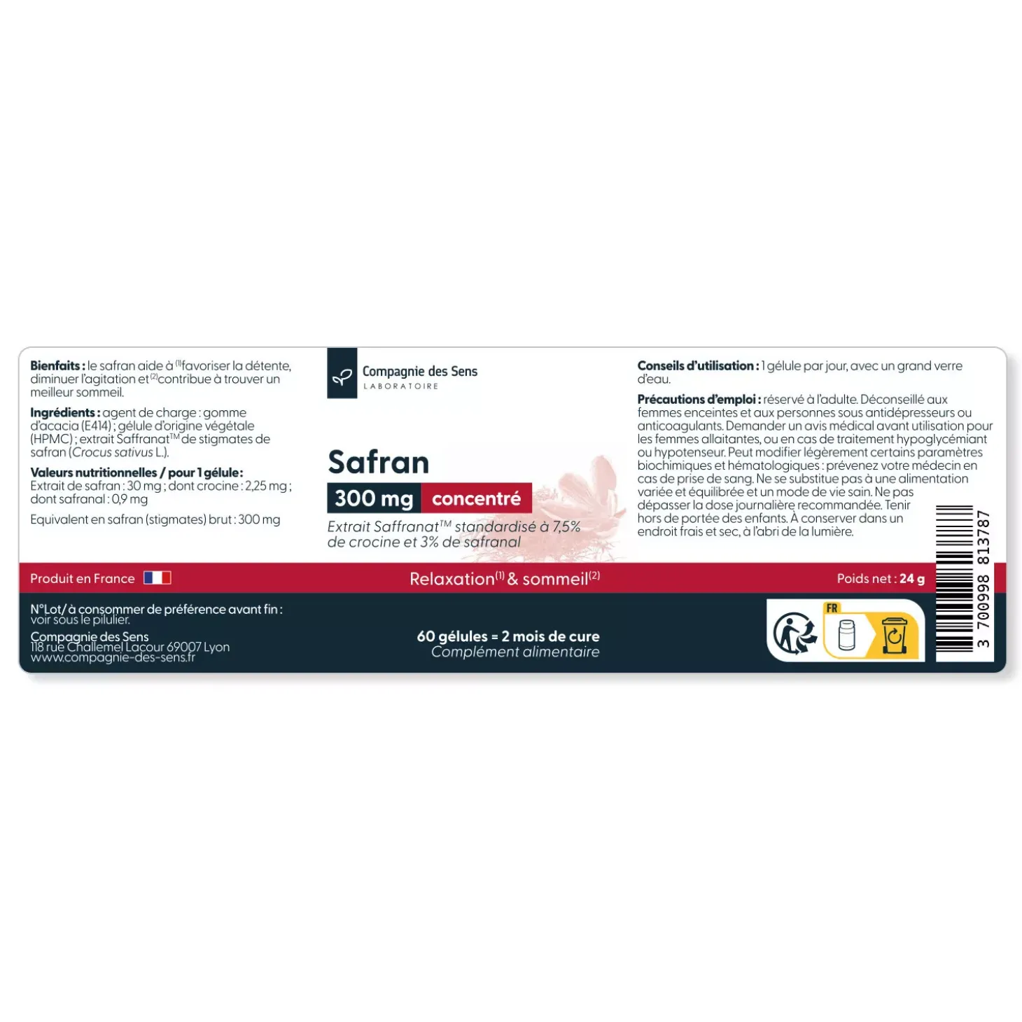 Safran concentré breveté Saffranat®