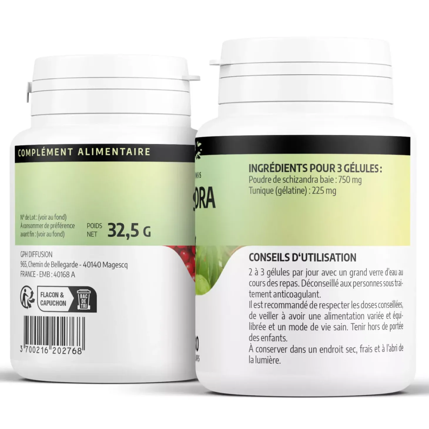 Schizandra – Schizandra chinensis – 100 gélules de 250 mg