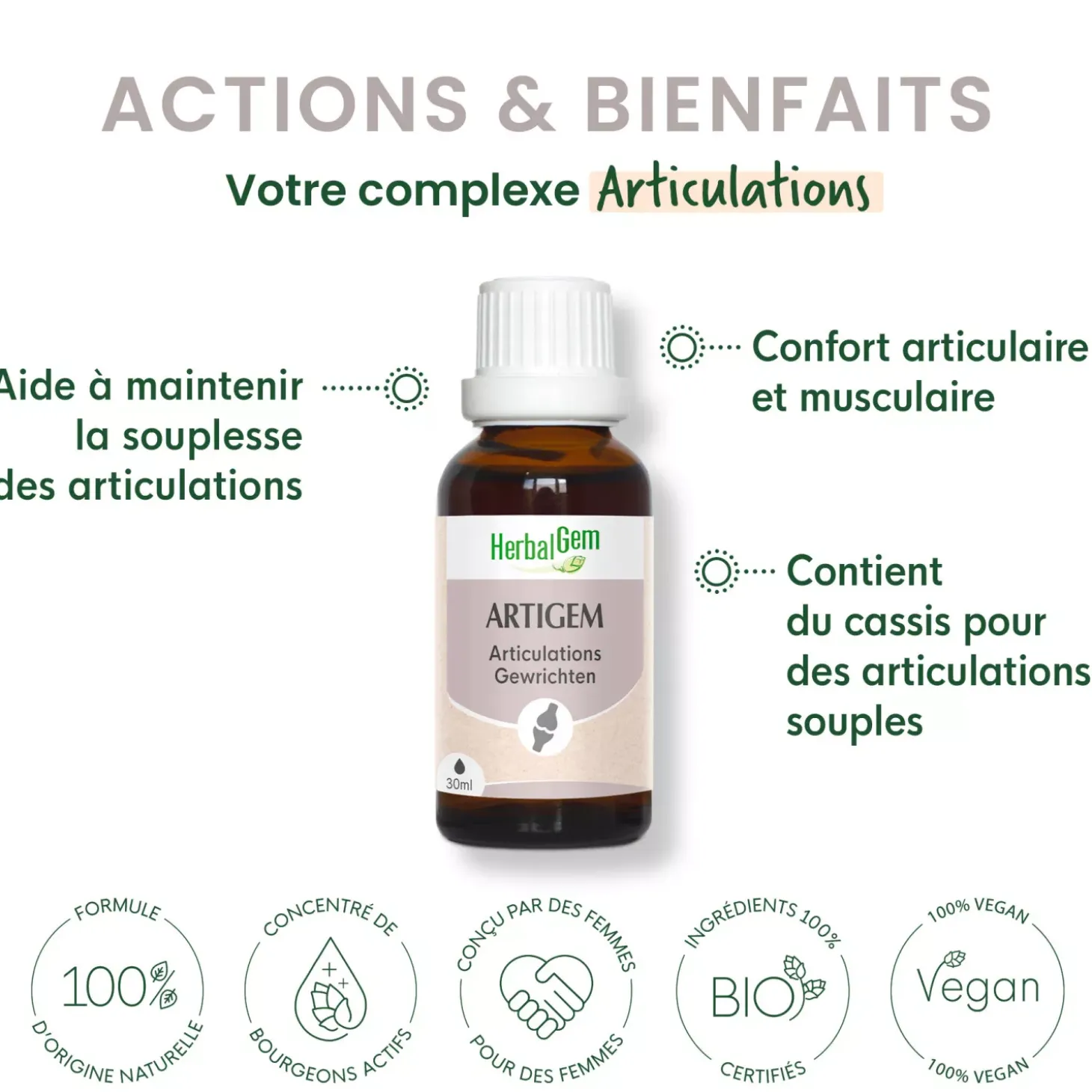 Solution buvable Articulations – Aux Macérats de bourgeons concentrés