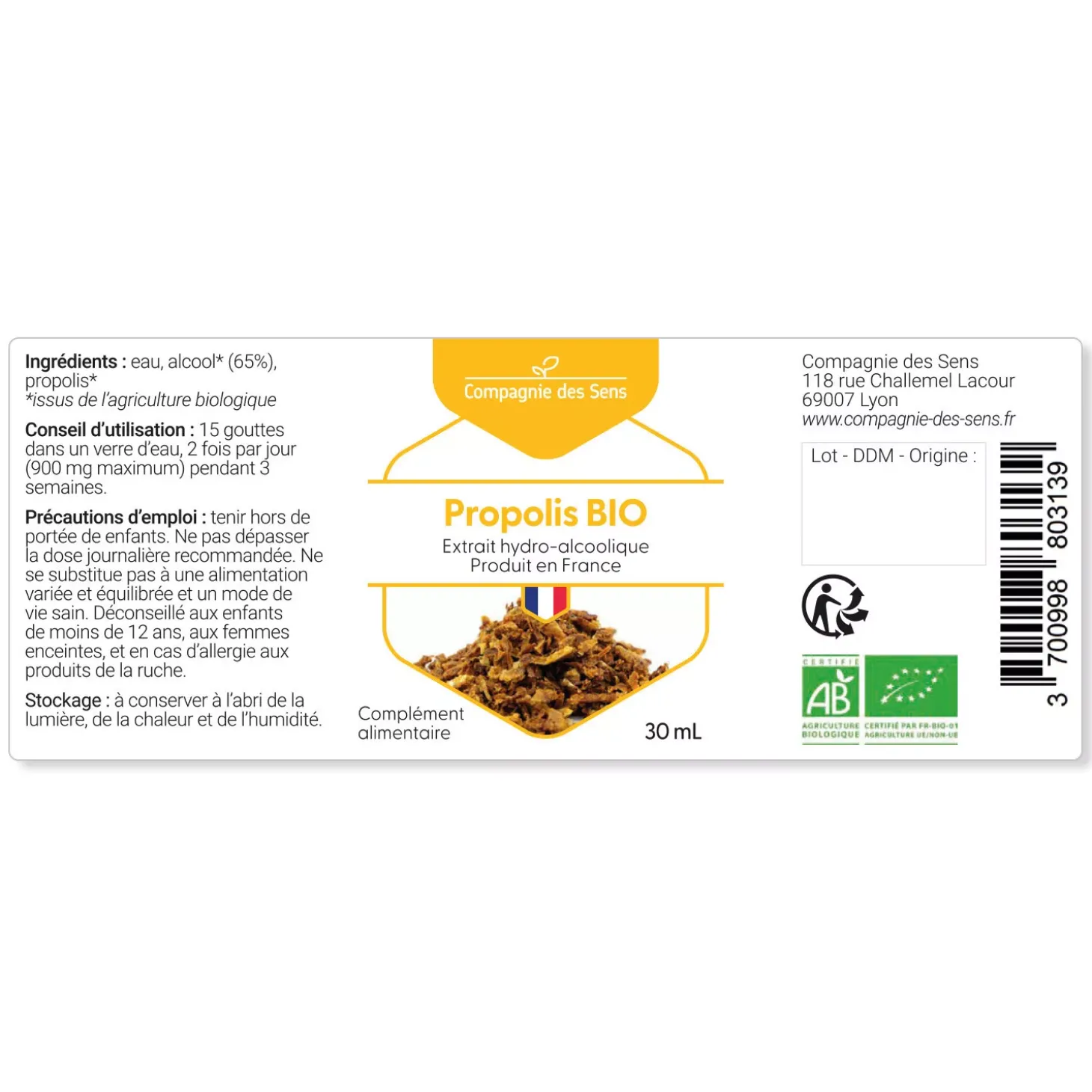 Teinture Mère de Propolis bio