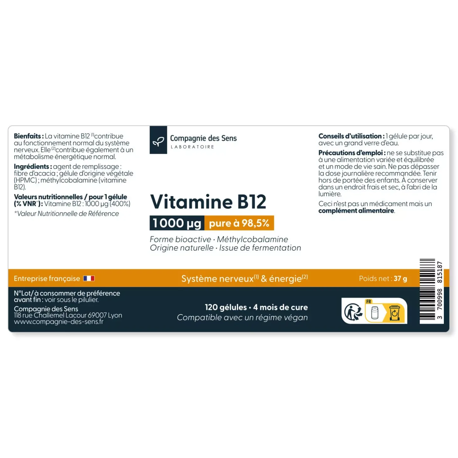 Vitamine B12 Végan