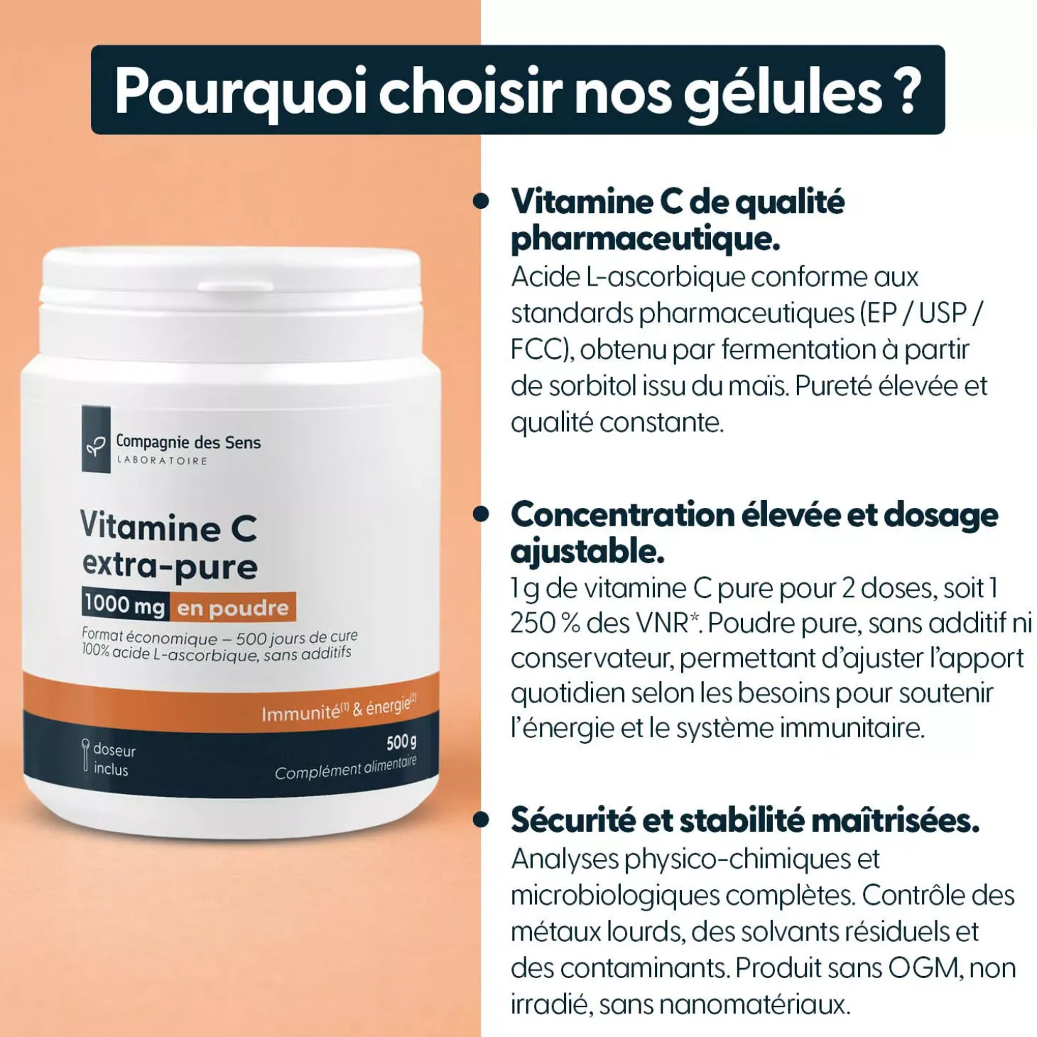Vitamine C extra-pure (acide L-ascorbique)